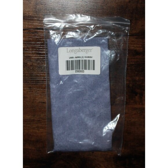 Longaberger Chambray Blue Liner Napkins 2363933 Set of 2 NEW in Bag - Picture 1 of 1